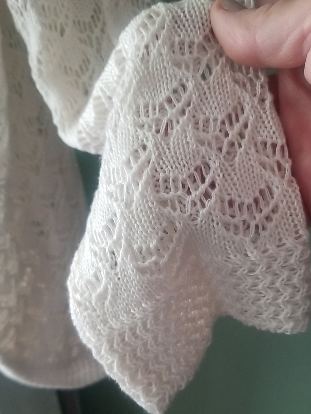 Lightweight Cream Open-Front Lace Cardigan - Picture 4 of 5